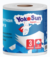 Туалетная бумага YokoSun 3-х слойная 40м 1 рулон/10